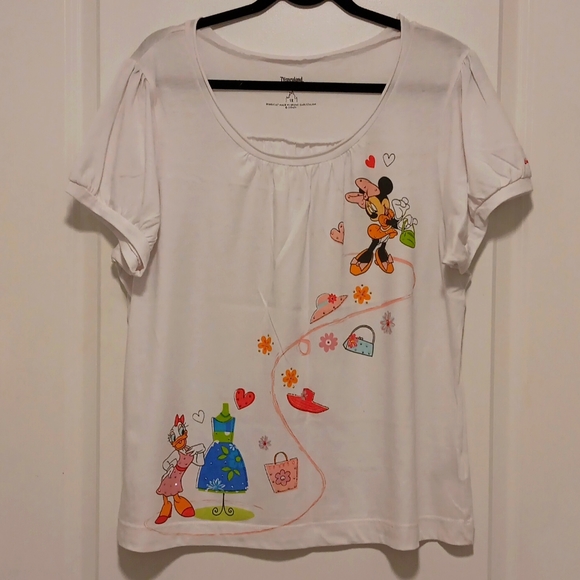 Disneyland Walt Disney World Minnie Mouse Daffy Duck Tee Shirt 1X - Picture 1 of 7